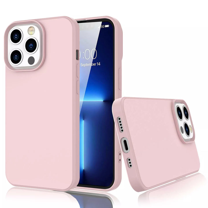 Silicone phone case without ring for iPhone 13 Pink