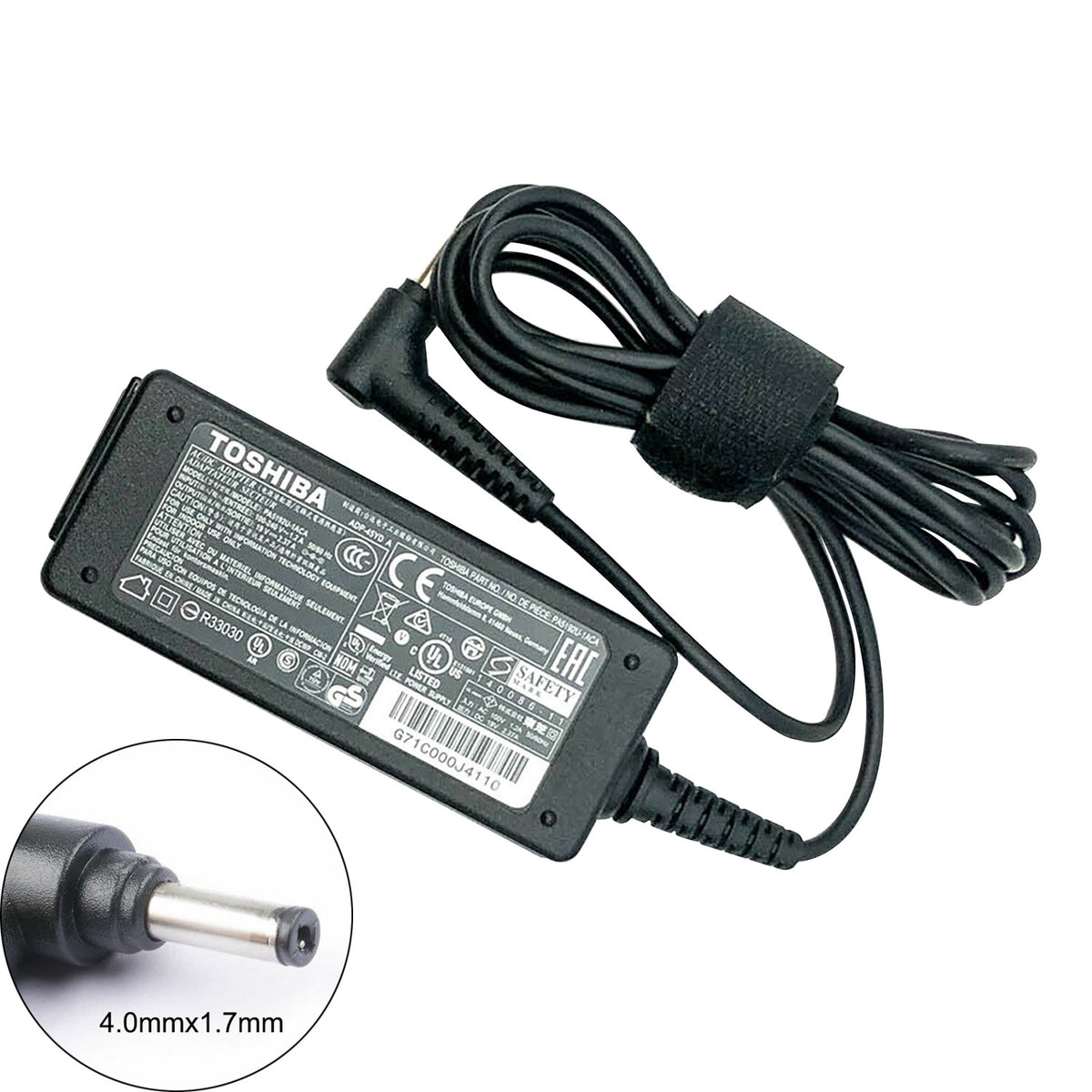 Original Toshiba Power Adapter 19v 2.37a 45W Portege Z20t-B 4.0x1.7mm