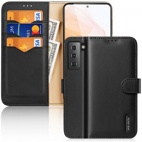 DUX DUCIS Hivo Series Genuine Leather Case for Samsung S21 FE Black