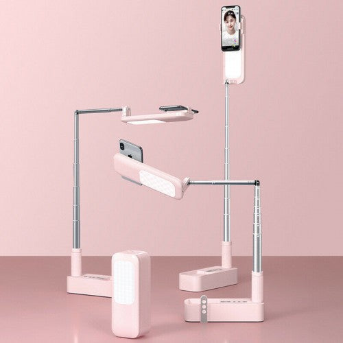 [AL3]V6 Multi-Function Box Foldable Mobile Phone Holder with Remote Control Pink