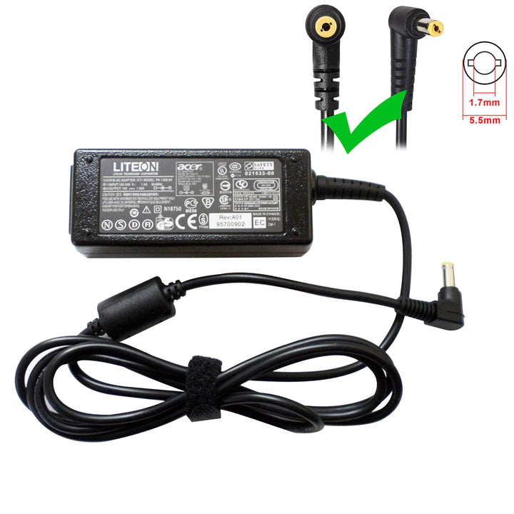 Original LiteOn / Acer 19V 1.58A 5.5x1.7mm 30W Power Adapter