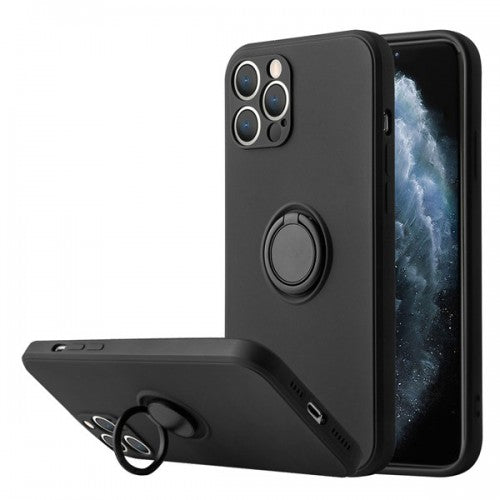 Silicone phone case with ring for iPhone 7 / 8 Plus Black