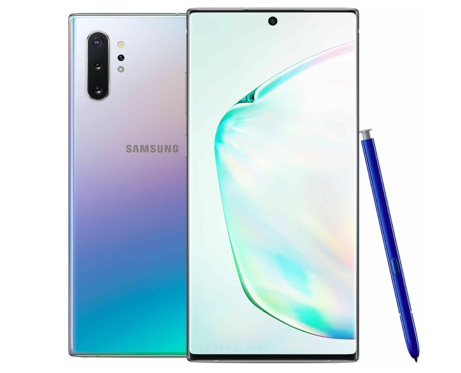 Samsung Galaxy Note 10+ SS 512GB with 12GB RAM Silver A Grade with pen (Refurbished) - (Minor Screen Burn)