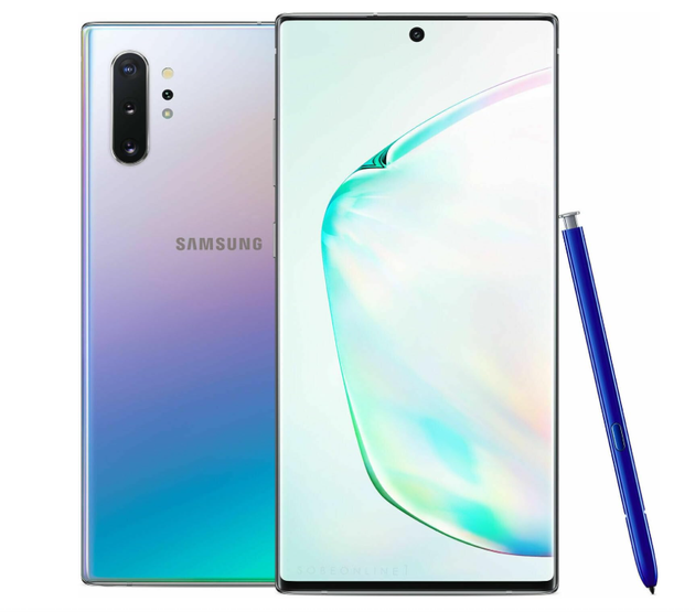 Samsung Galaxy Note 10+ SS 512GB with 12GB RAM Silver A Grade with pen (Refurbished) - (Minor Screen Burn)