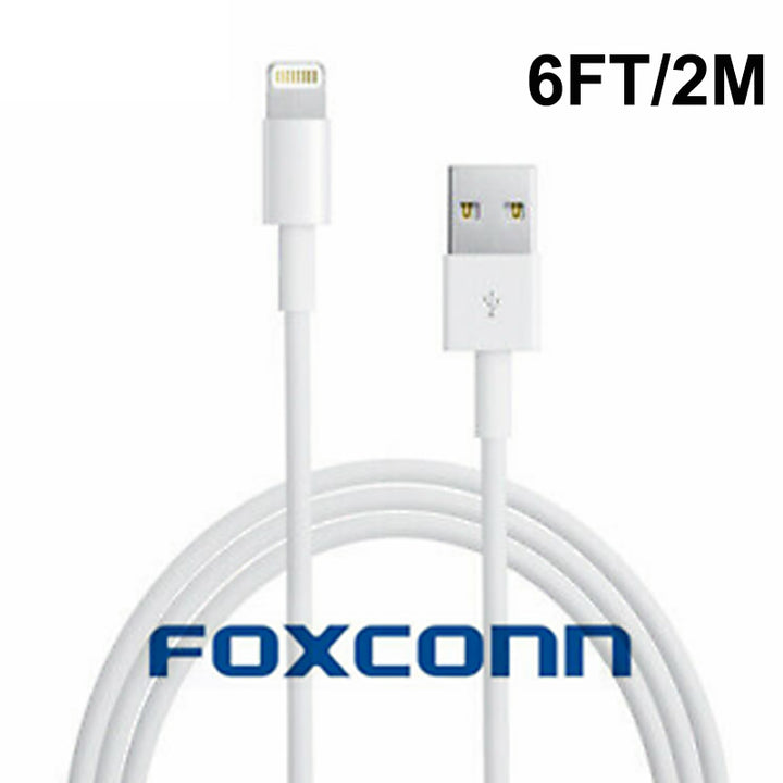 Original Foxconn 2M USB to lightning charging cable For Apple iPhone 5 6 6S (Plus) 7 8 iPad without retail package