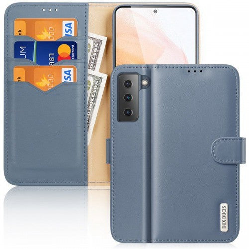 DUX DUCIS Hivo Series Genuine Leather Case for Samsung S22 Plus 5G Blue