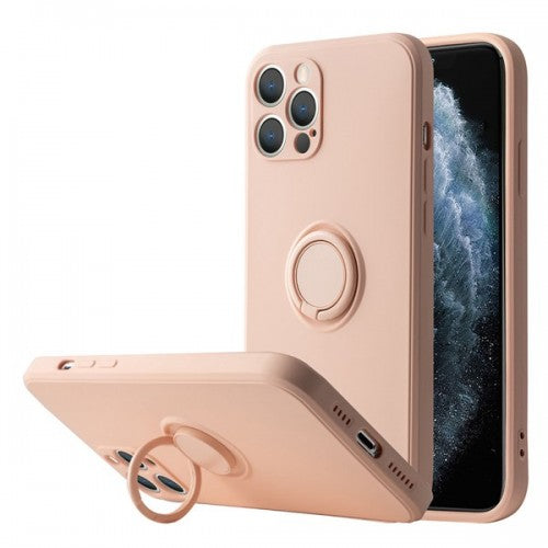 Silicone phone case with ring for iPhone 7 / 8 Plus Pink