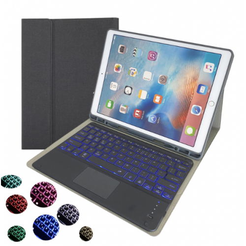 iPad TPU case HK129T with pen-holder detachale bluetooth keyboard with touchpad and back light For iPad Pro 12.9 (2015