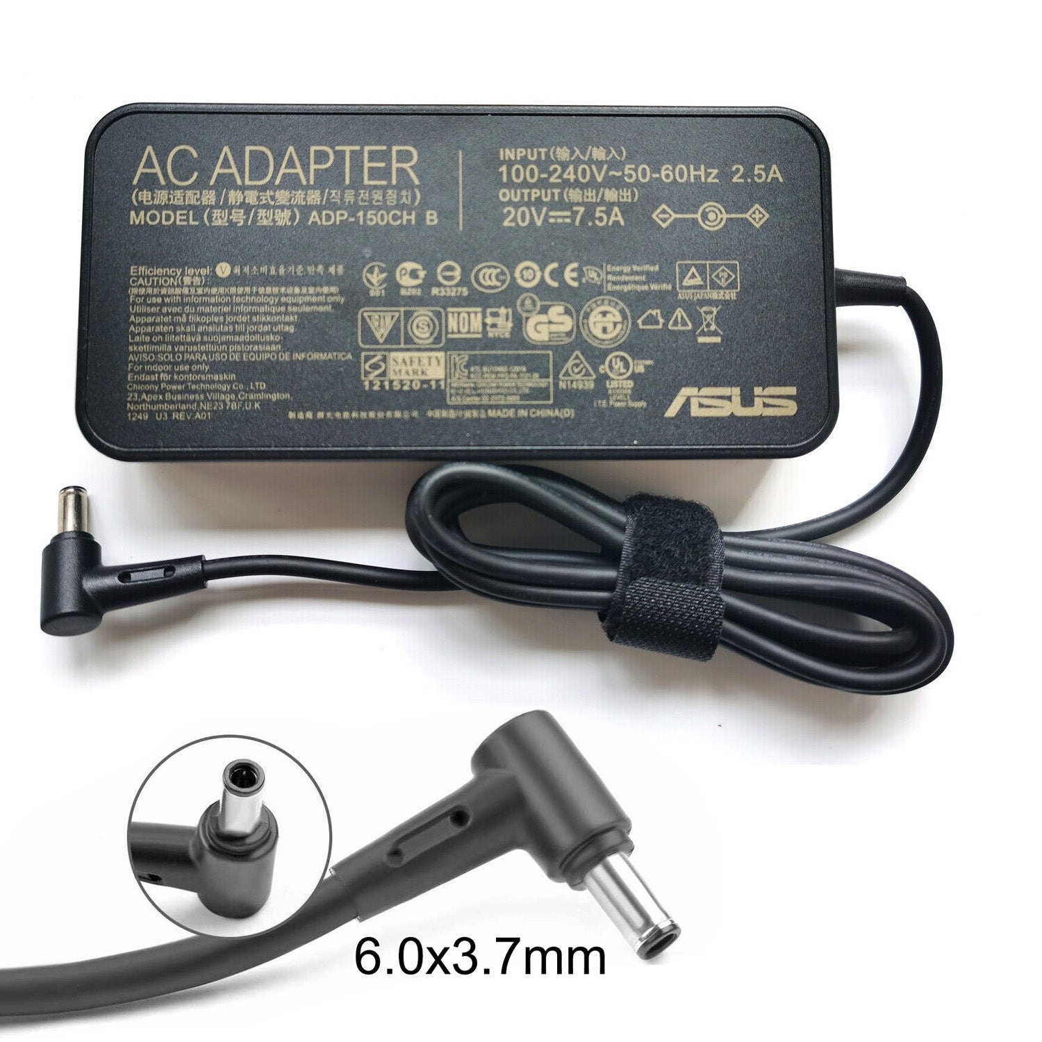[L37]Original ASUS Power Adapter 20V 7.5A 150W 6.0*3.7mm ADP-150CH B A18-150P1A for ASUS FX95G