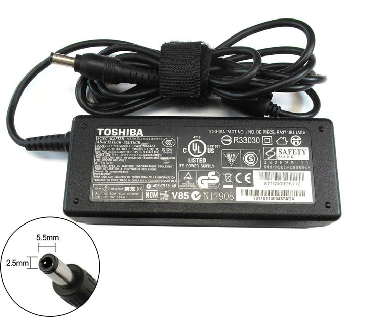 Original Toshiba 19V 3.95A 5.5x2.5mm 75W Power Adapter