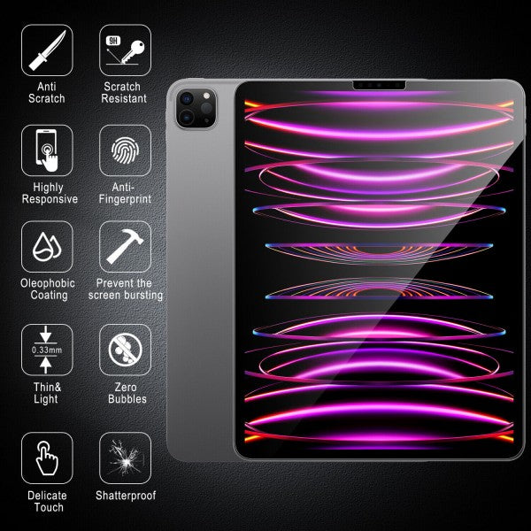iPad 12.9 2020 HD Crystal Screen Protector Tempered Glass White package
