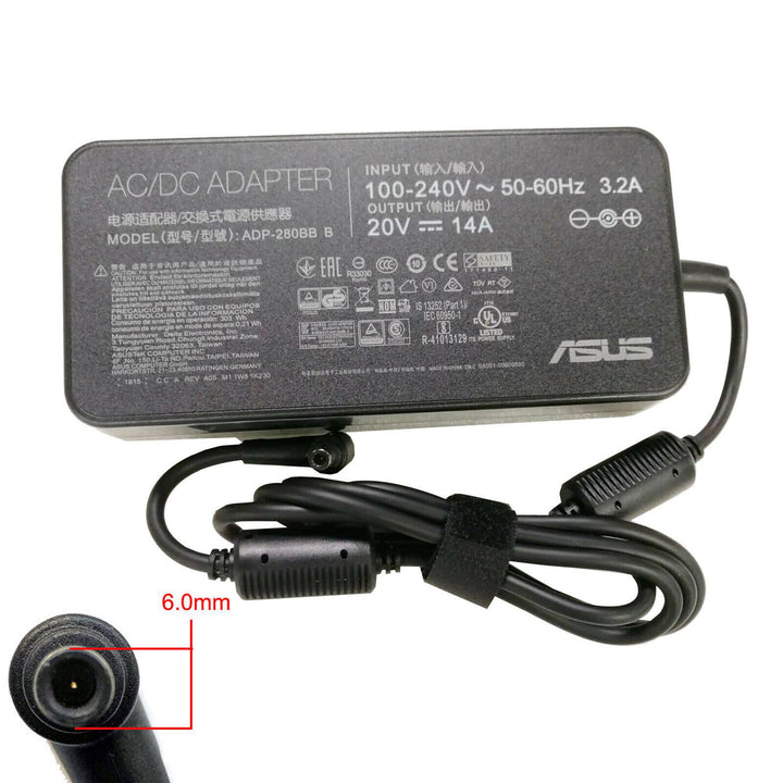 Original Asus ROG Chimera G703GI 280W Power Adapter 20V 14A Charger 6.0mm*3.7mm (with center pin)