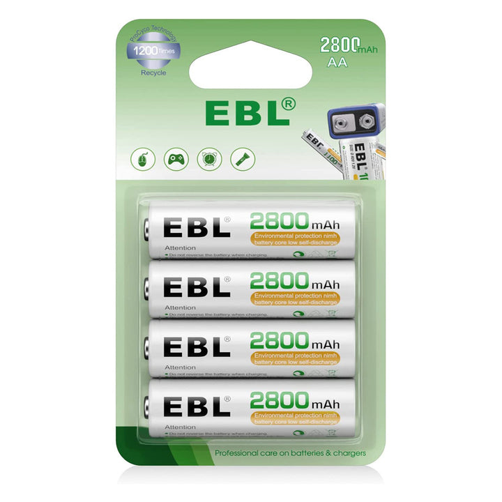 EBL LN-8114 4 Pack High Capacity 2800mAh AA NI-MH Rechargeable Battery