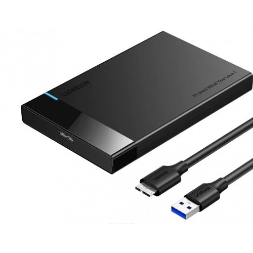 UGREEN 2.5" SATA HDD / SSD Enclosure ?USB 3.0 (Micro-B), 5Gbps, Tool-Free, UASP, for 7 / 9.5mm ?Black