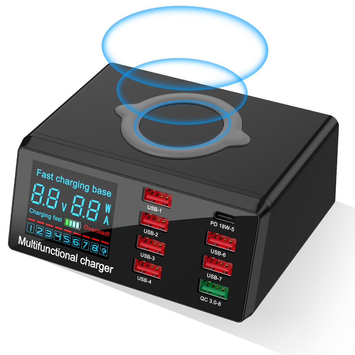 [FC]8-port multi-function wireless charger WLX-X9D
