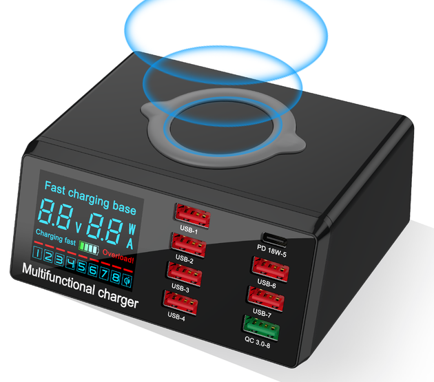 [FC]8-port multi-function wireless charger WLX-X9D