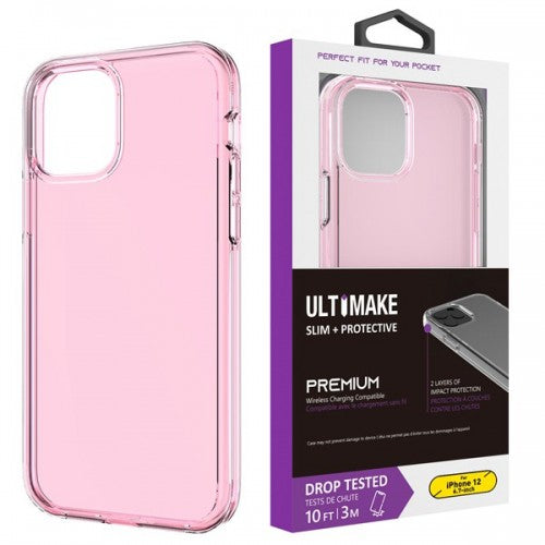 Ultimake clear phone case for iPhone X XS Pink