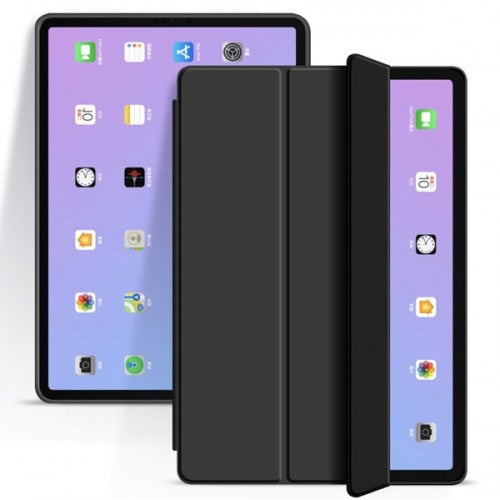 Flip iPad Case Soft Silicone Back Cover with pen slot for iPad 10.2 / 10.5 2019 / 2020 / 2021 Black