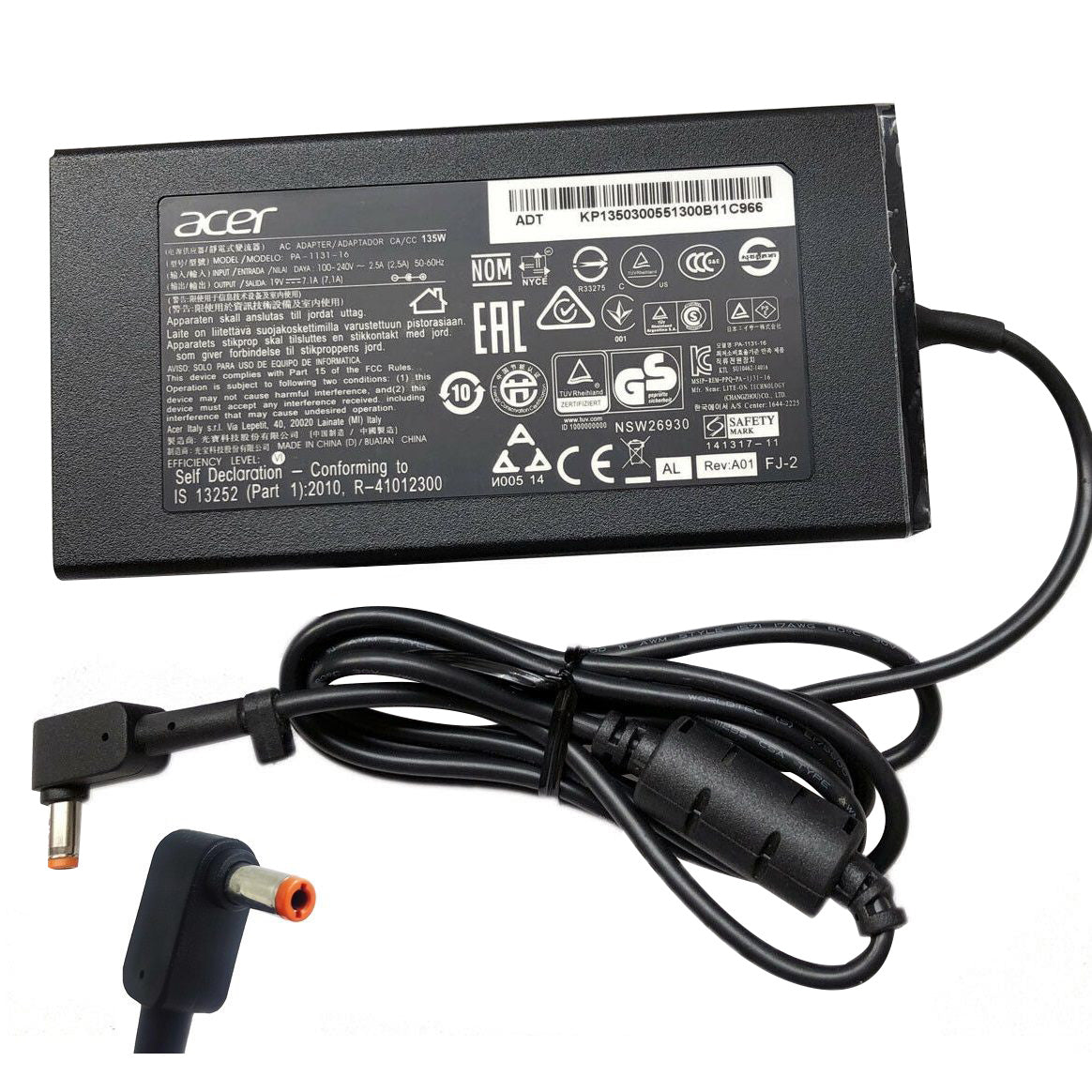 [M42]Acer 19V 7.1A 135w 5.5x2.5mm Adapter for Acer Nitro Black Gaming Notebook