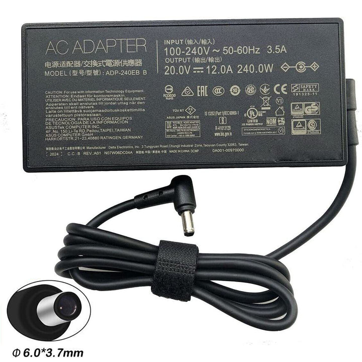 Original ASUS Power Adapter 20V 12A 6.0*3.7mm 240W ADP-240EB B For ASUS ROG Strix G713QM-K4141R G713IM-K4033R