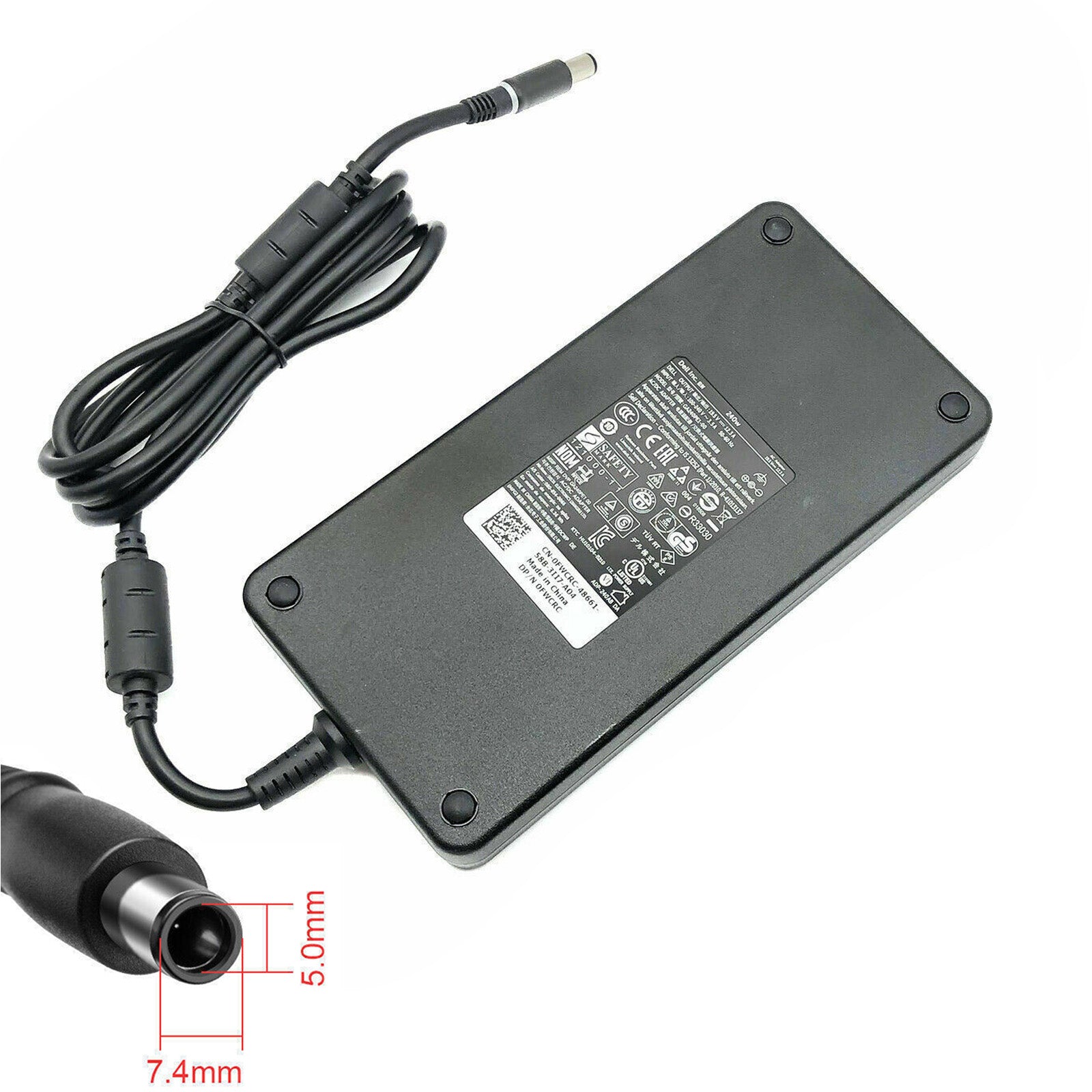 [M61]Original Dell Power Adapter PA-9E 19.5V 12.3A 240W (7.4x5.0mm)