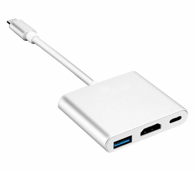 [5-A4]USB-C Aluminum  Digital AV Multiport Adapter USB-C  To USB-C HDMI USB-A