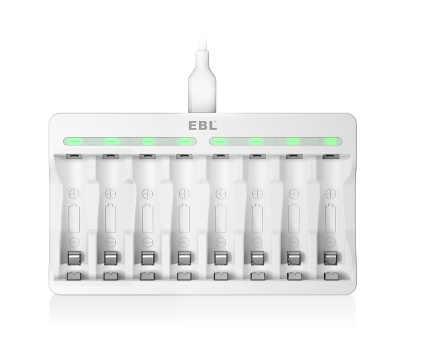 [I]EBL TB-6901 AA AAA Rechargeable Battery Charger 8 Slots White