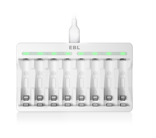 [I]EBL TB-6901 AA AAA Rechargeable Battery Charger 8 Slots White