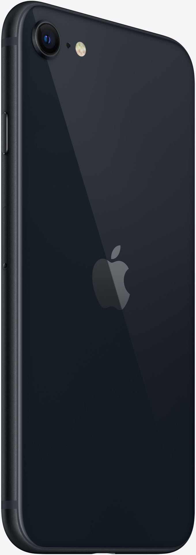iPhone SE 2022 Midnight - angled rear view (model illustration)