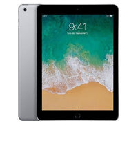 iPad 6th generation Space Grey Cellular - front and rear view (model illustration)
