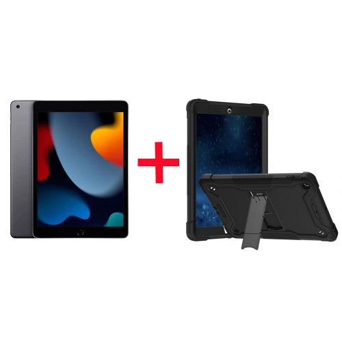iPad 9th Gen 10.2" Cellular + Wi-Fi 64GB Space Gray A2603 100% Battery Health Excellent Grade Frame Scratch and Bend With Armor Case (Refurbished) – Uneven Backlighting