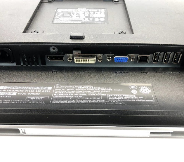 Dell P2314Ht monitor - rear connection ports
