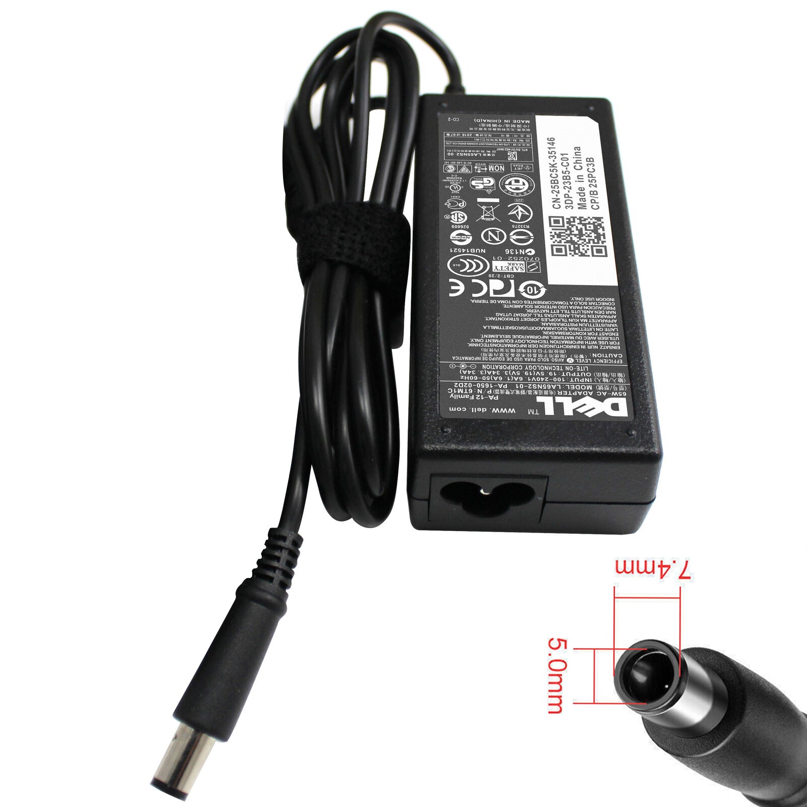 [L13]Original Dell 19.5V 4.62A 7.4x5.0mm 90W PA10 Power Adapter.