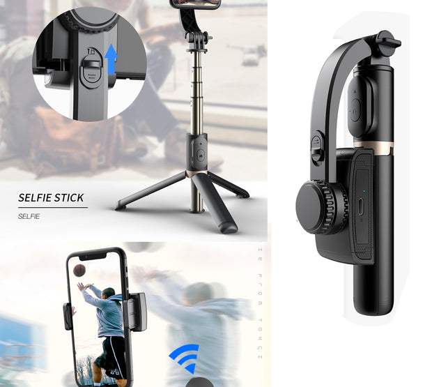 [AL3]Selfie stick tripod Q08 wireless foldable uniaxial stabilizer gimbal stabilizer anti-shake shooting