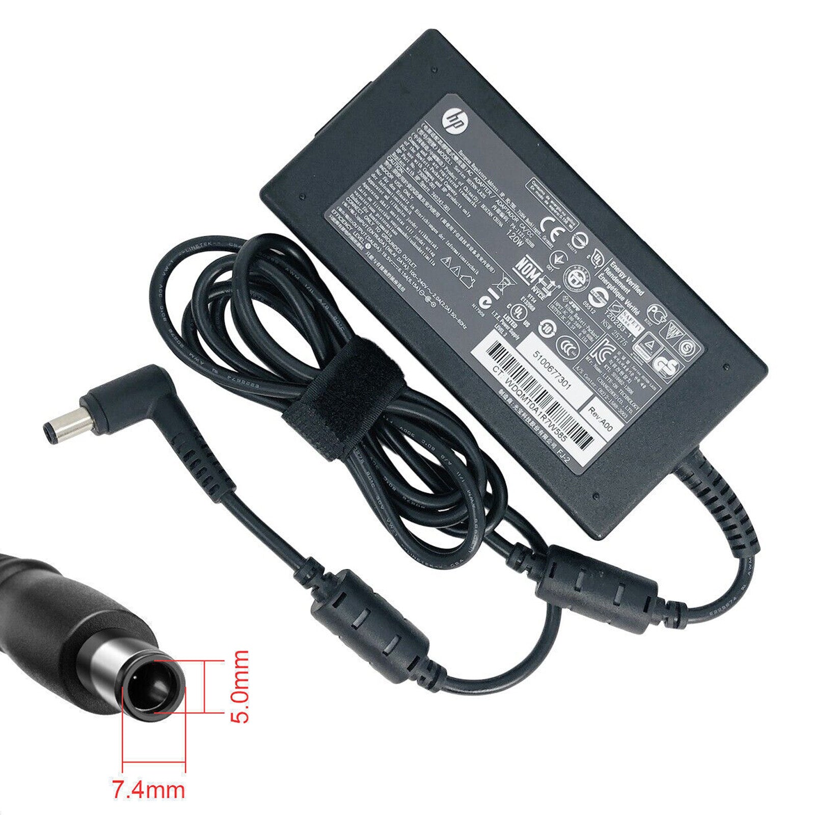 [M45]Original HP 120W 19.5V 6.15A Smart Pin 7.4*5.0mm Power Adapter Charger 693709-001 677762-001