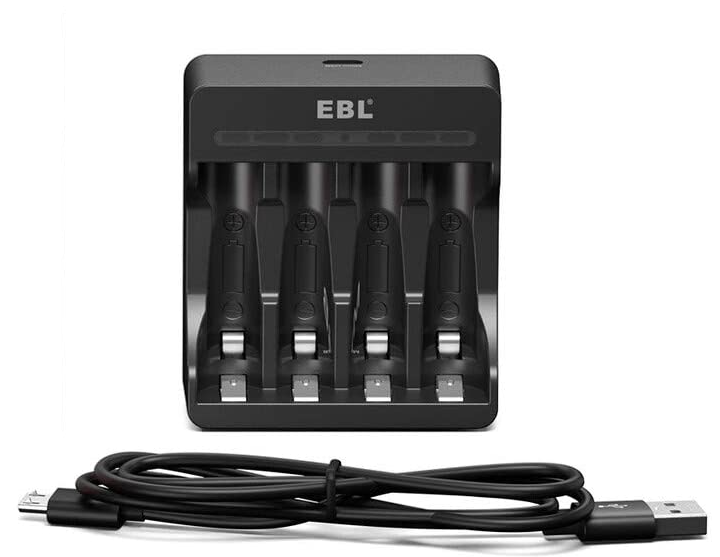 EBL TB-6711 Smart 4 Slots Lithium-ion Battery Charger FOR 1.5V AA AAA rechargeable batteries