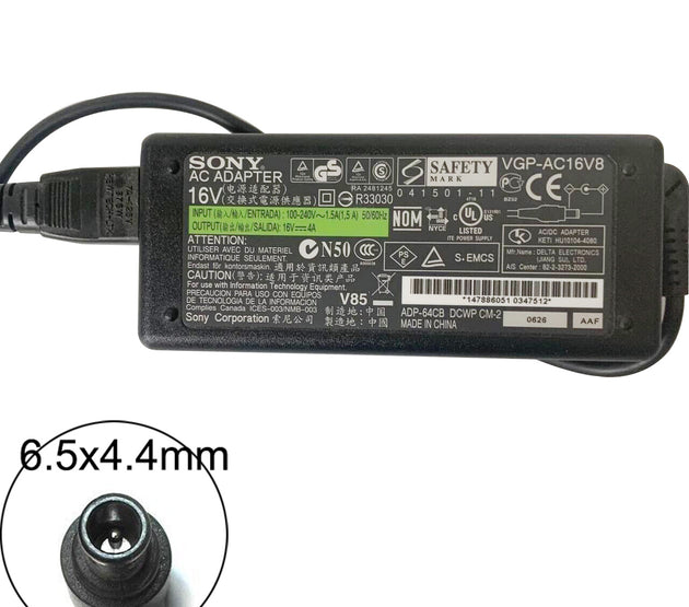 [M50]Original Sony Power Adapter 16V 4A 64W (6.5x4.4mm)