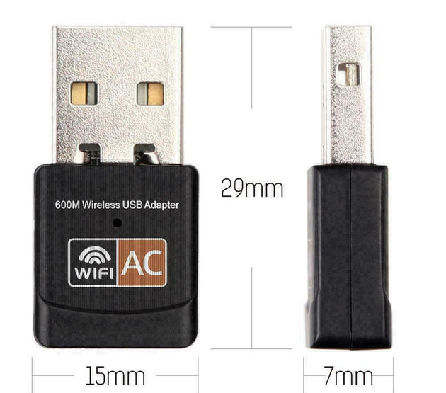 [5-B28]AC600 600Mbps Dual-Band Free-Driver Wireless USB Adapter Network Card 802.11 AC 2.4G / 5G
