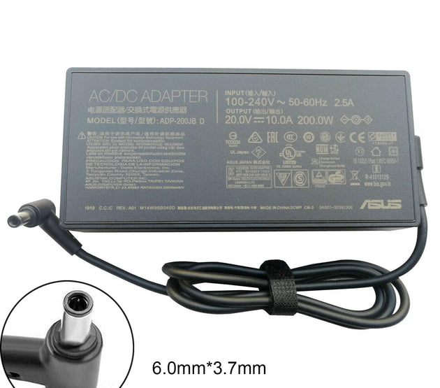[M87]Original ASUS ROG G513 G513QC-HF139R G513QC-HF140R 200W AC Power Adapter Charger 20V 10A Charger 6.0mm*3.7mm (with center pin) ASUS ROG Strix G15 G513 G513QC-HF139R G513QC-HF140R