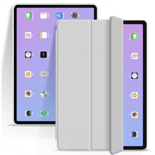Flip iPad Case Soft Silicone Back Cover with pen slot for iPad MINI6 Grey