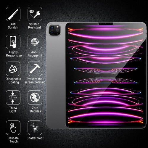 iPad 12.9 / 2017 AG Crystal Screen Protector Tempered Glass White package