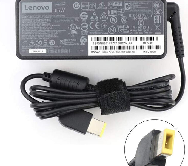[M43]Original Lenovo ADLX65NCC3A 20V 3.25A 65W Power Adapter.Tip Square with pin inside 10.5mm x 4mm