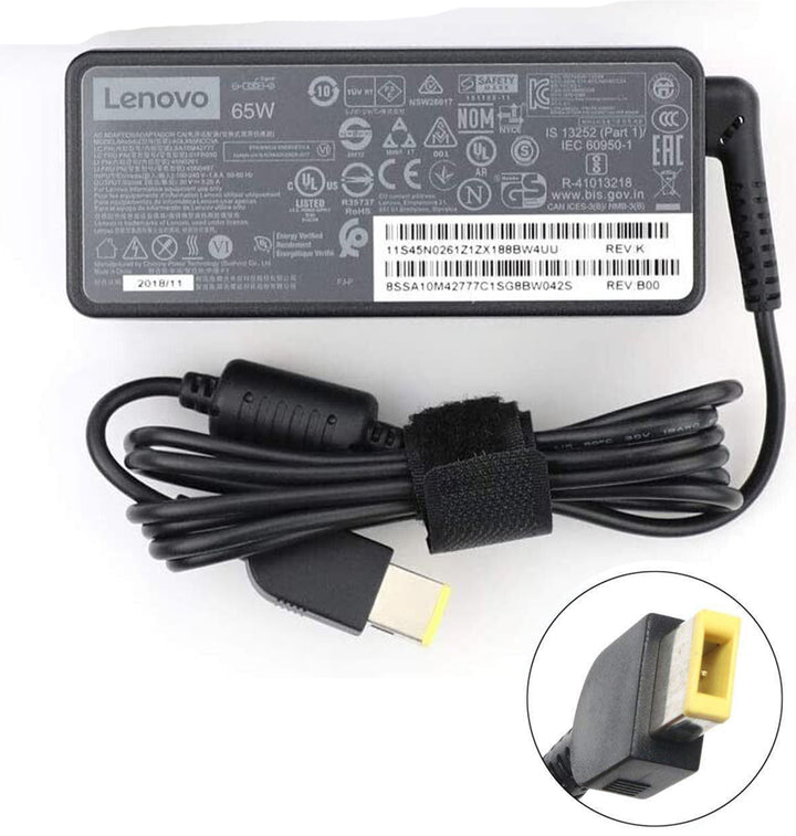 Original Lenovo ADLX65NCC3A 20V 3.25A 65W Power Adapter.Tip Square with pin inside 10.5mm x 4mm