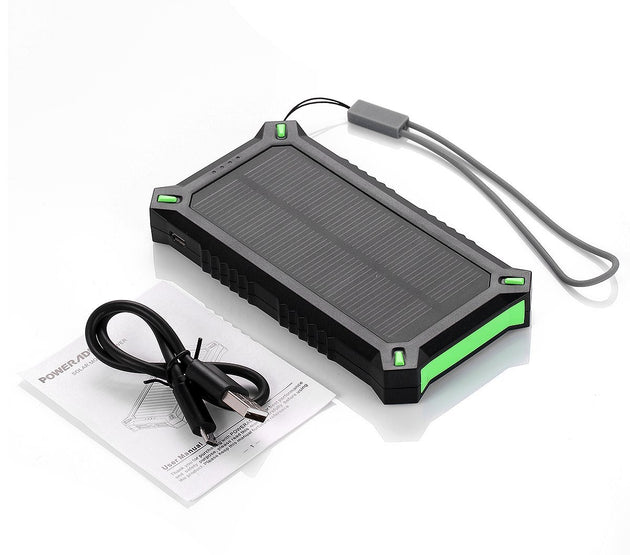 [J]Poweradd mobil Power Bank Apollo 3 8000mAh with solar panel (Green and Orange)
