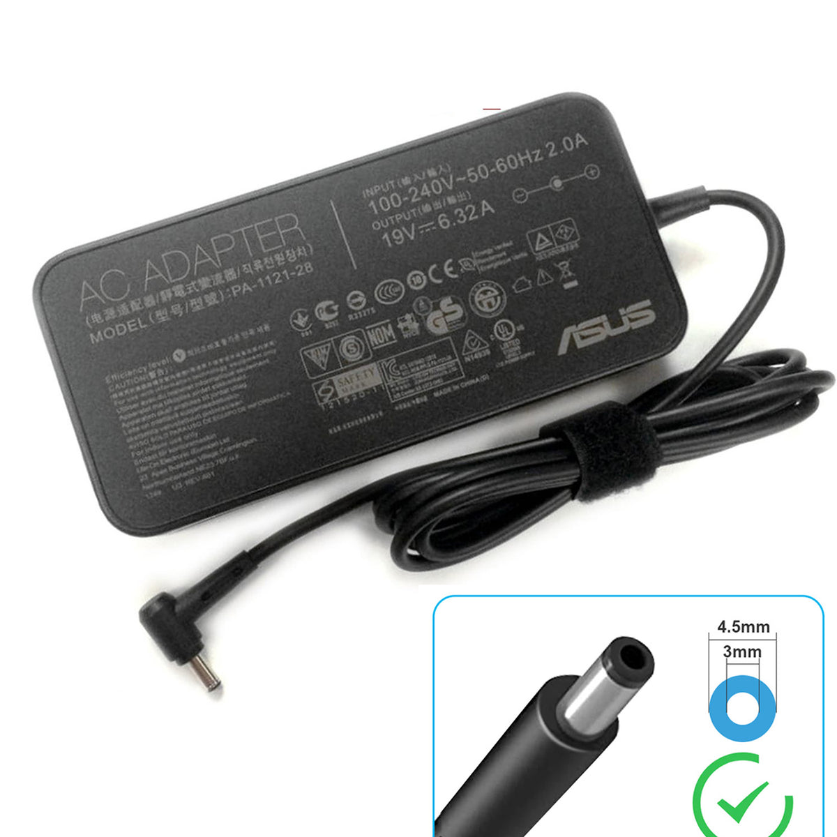 Original Asus G501VW 19V 6.32A 4.5mmx3.0mm with Pin in the Middle 120W Power Adapter