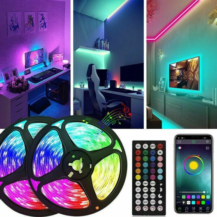 12V USB RGB LED STRIP 5050 APP + IR44 Key Control Strip Light 5M IP20-5M Set