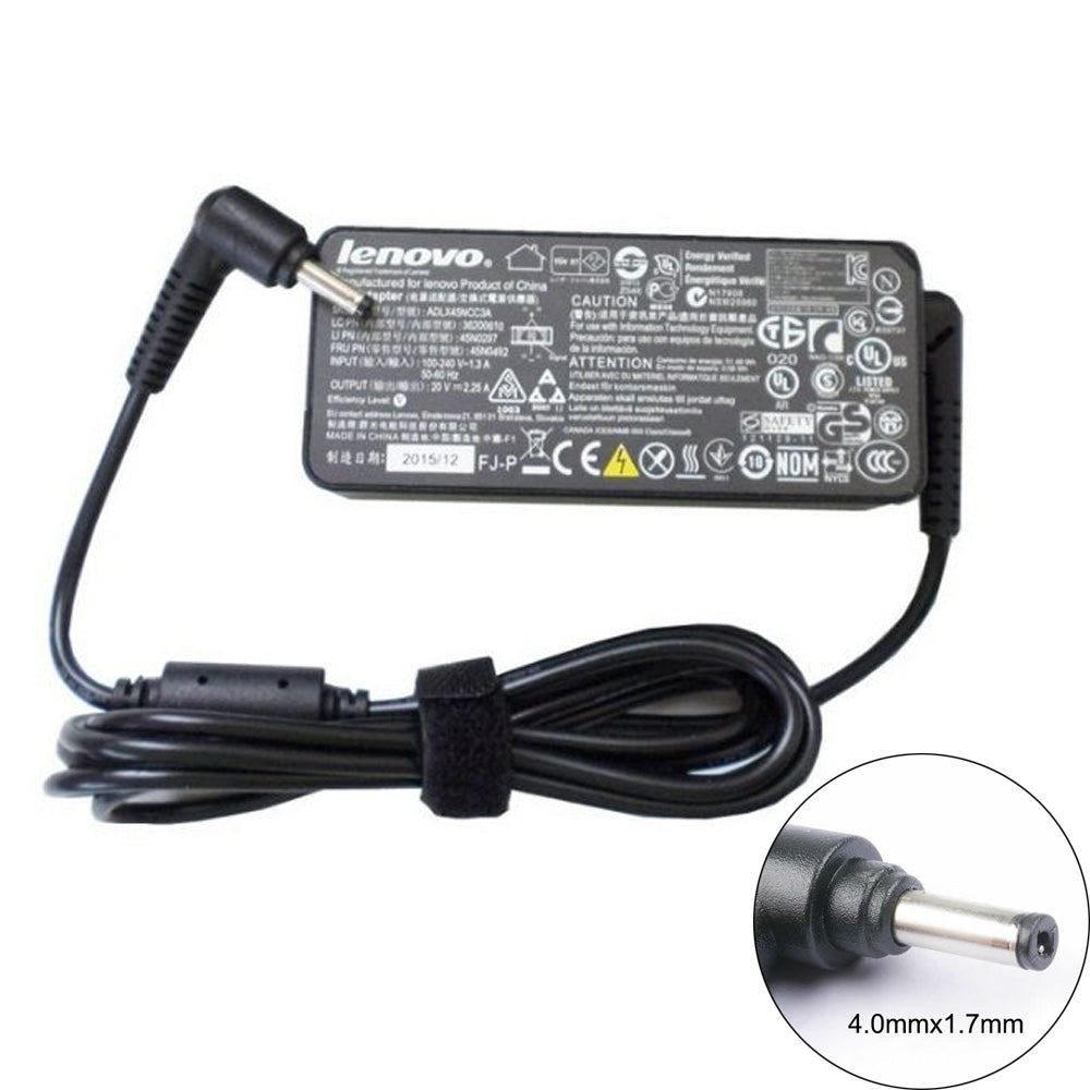 [K23]Original Lenovo Ideapad 100 100S 20V 2.25A 45W 4.0MM*1.7MM Power Adapter compatible with M66