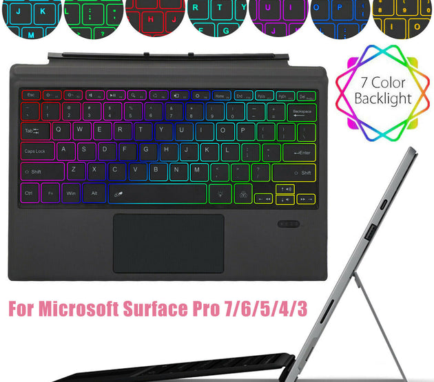 [R]Surface Pro Bluetooth Keyboard with light 1089D-C For Surface pro3/pro4/pro2017/pro6/pro7 Grey