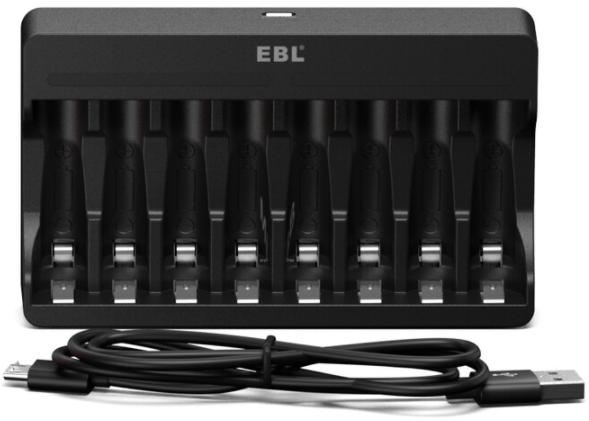EBL TB-6712 Smart 8 Slots Lithium-ion Battery Charger FOR 1.5V AA AAA rechargeable batteries