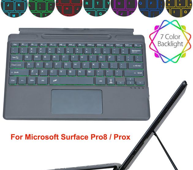 [R]Surface Pro Bluetooth Keyboard with light SF-2089D For Surface Pro8/X Grey